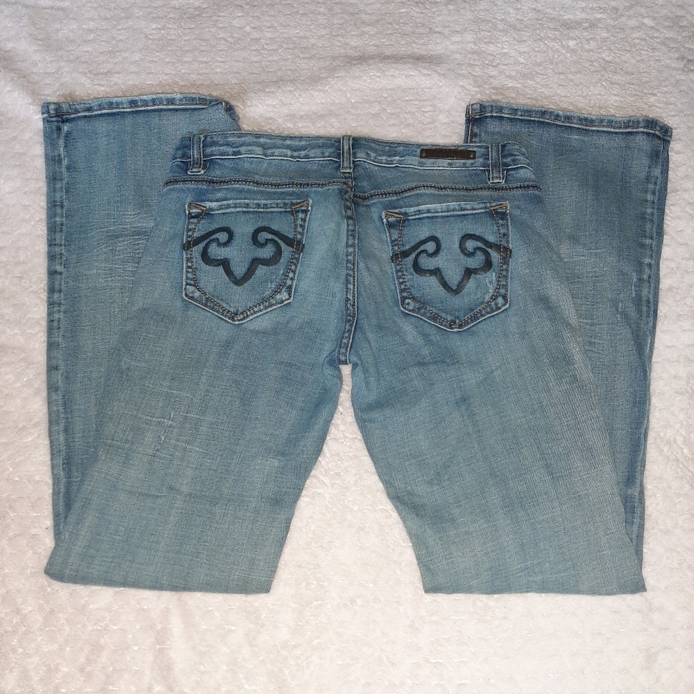 Rerock For Express Distressed bootcut jeans 10R